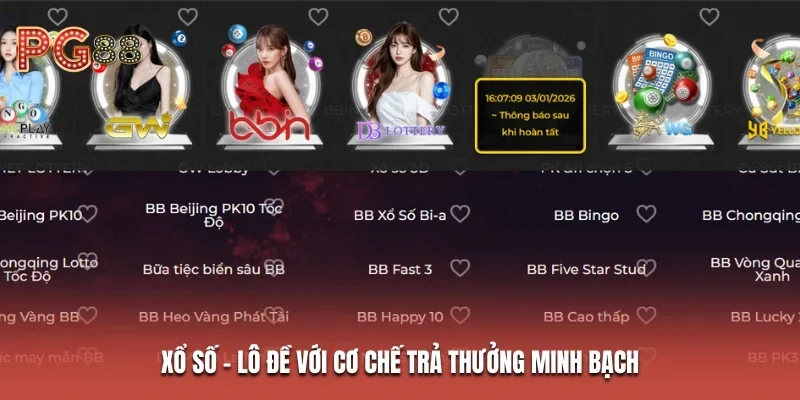 Xổ số - lô đề với cơ chế trả thưởng minh bạch